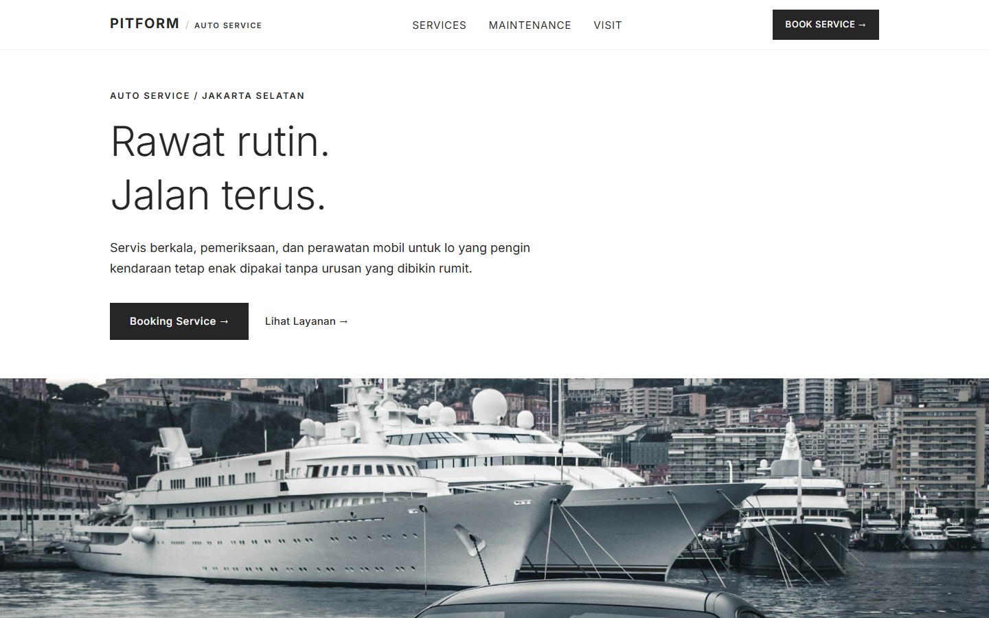 Pratinjau website PITFORM untuk industri AUTOMOTIVE • BENGKEL