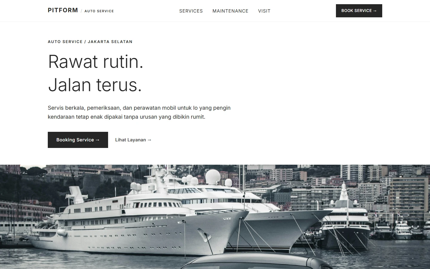 Pratinjau website PITFORM untuk industri AUTOMOTIVE • BENGKEL